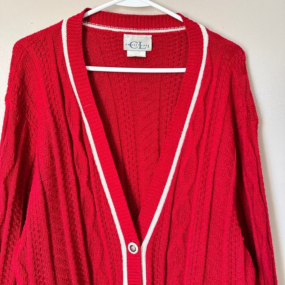 Cricket Lane Vintage Cardigan Sweater Womens Plus 20W Academic Preppy Collegiate - Picture 2 of 8